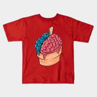 ice-cream brain illustration Kids T-Shirt